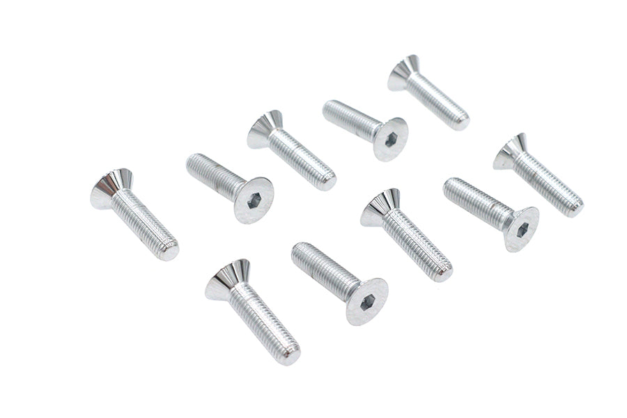 Allen Flat Head Screws Chrome 5/16 inch x 1-1/4 inch