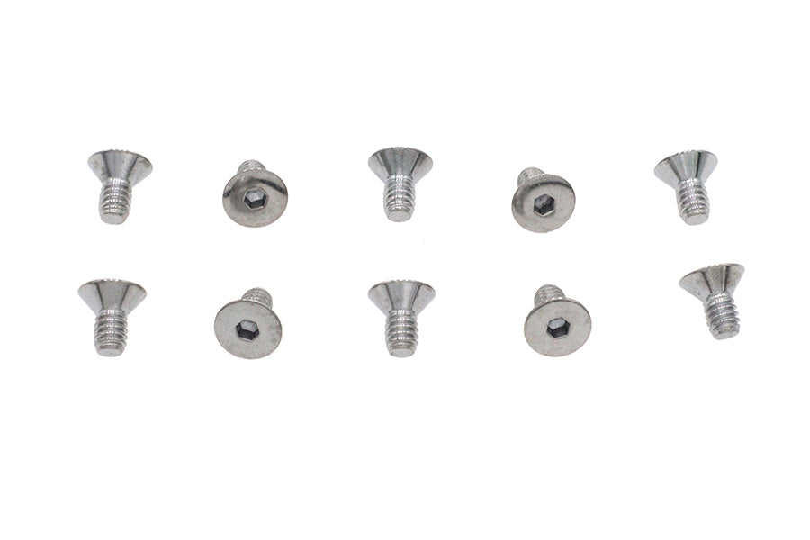 Allen Flat Head Screws Chrome 1/4 inch x 1/2 inch