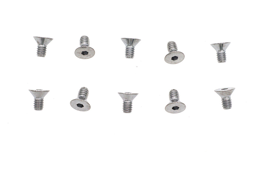 Allen Flat Head Screws Chrome 1/4 inch x 1/2 inch