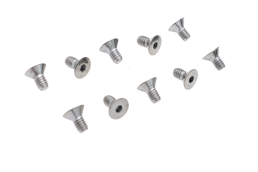 Allen Flat Head Screws Chrome 1/4 inch x 1/2 inch