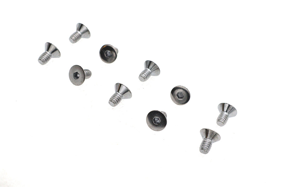 Allen Flat Head Screws Chrome 1/4 inch x 1/2 inch