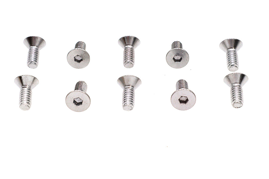 Allen Flat Head Screws Chrome 1/4 inch x 5/8 inch