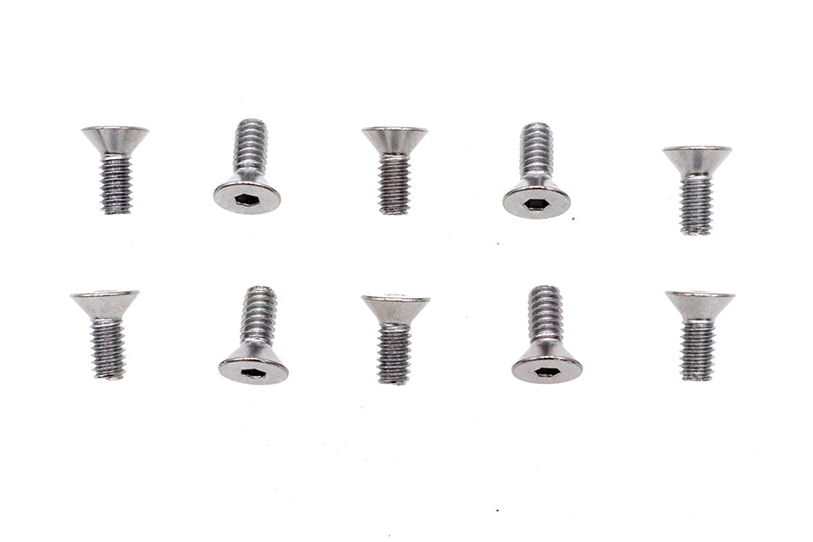 Allen Flat Head Screws Chrome 1/4 inch x 5/8 inch