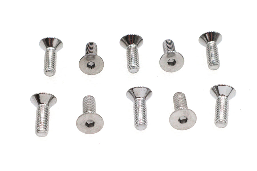 Allen Flat Head Screws Chrome 1/4 inch x 3/4 inch