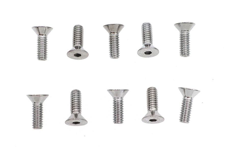 Allen Flat Head Screws Chrome 1/4 inch x 3/4 inch