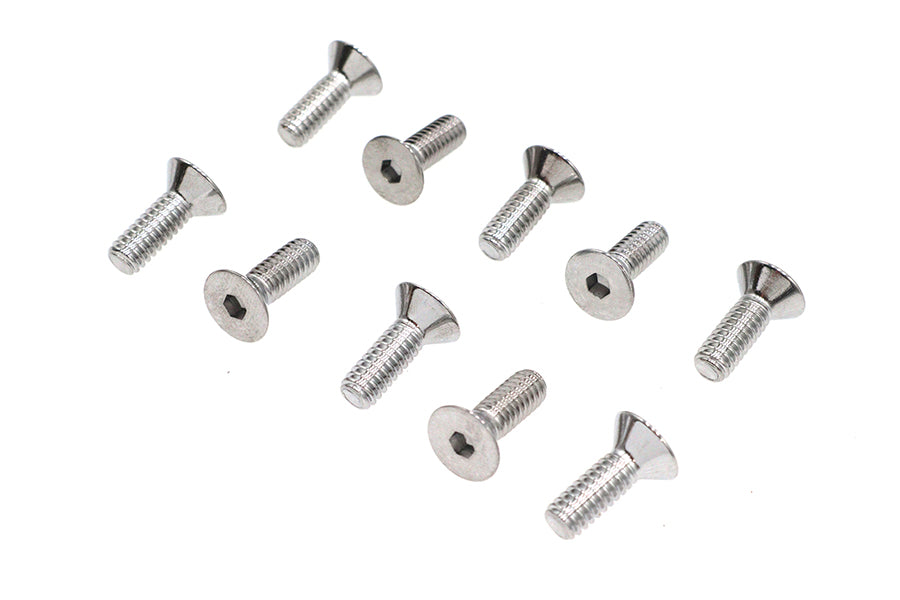 Allen Flat Head Screws Chrome 1/4 inch x 3/4 inch