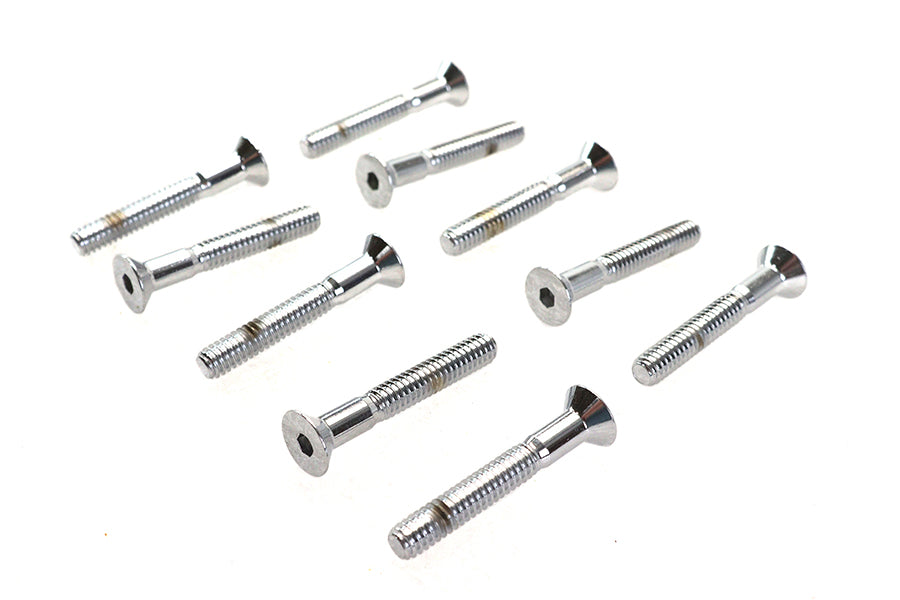 Allen Flat Head Screws Chrome 1/4 inch-20 x 1-3/4 inch