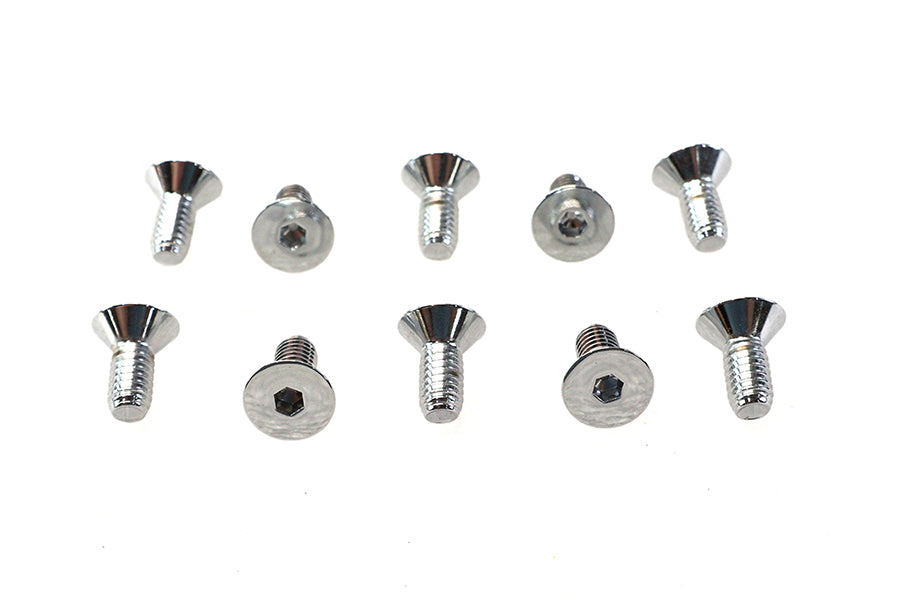 Allen Flat Head Screws Chrome 5/16 inch x 3/4 inch