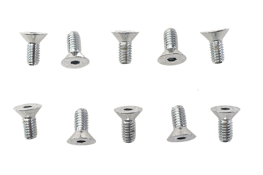 Allen Flat Head Screws Chrome 5/16 inch x 3/4 inch