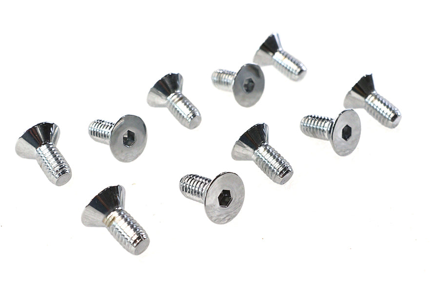 Allen Flat Head Screws Chrome 5/16 inch x 3/4 inch