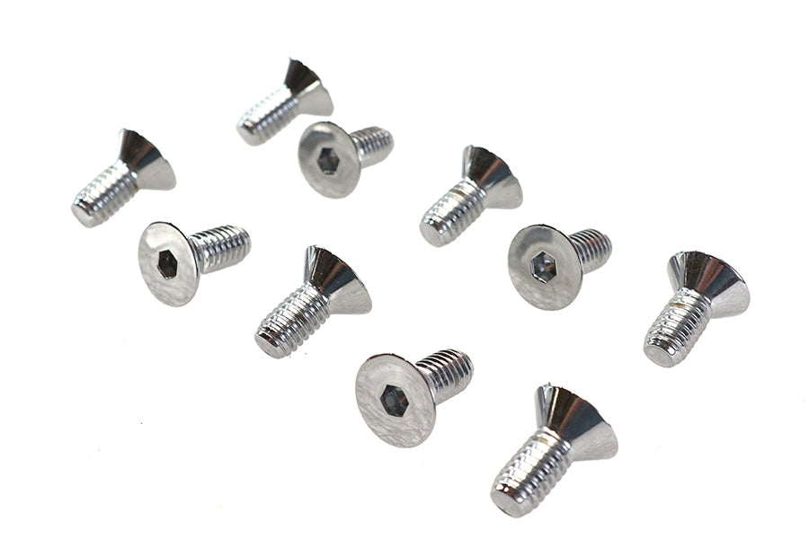 Allen Flat Head Screws Chrome 5/16 inch x 3/4 inch