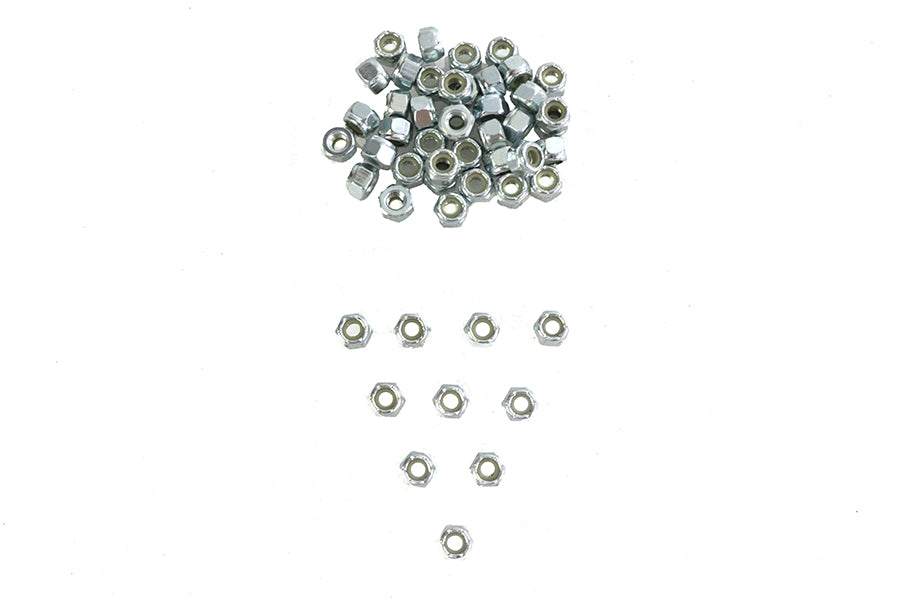 Zinc Hex Nuts 1/4 inch-20 Nyloc
