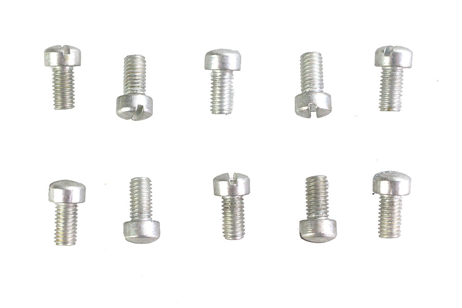 Colony Fillister Head Screws 10-32 x 3/8 inch in a hardware setting, showing the screws with shiny metal finish and flat head design.