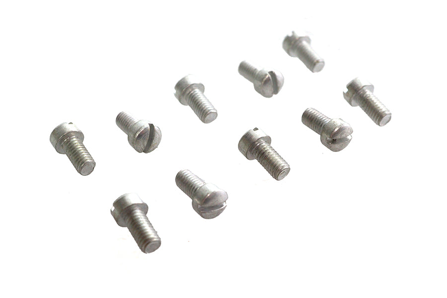 Colony Fillister Head Screws 10-32 x 3/8 inch, metal hardware screws with a smooth fillister head, shown in close-up.