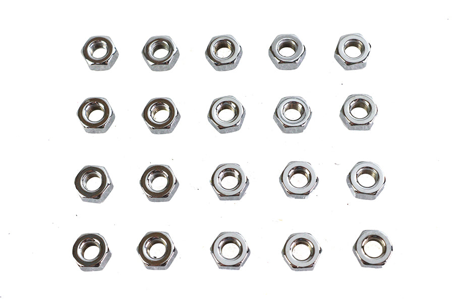 Chrome Hex Nuts 1/4 inch-28