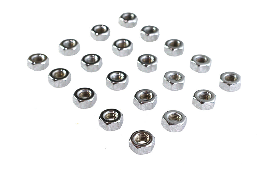 Chrome Hex Nuts 1/4 inch-28