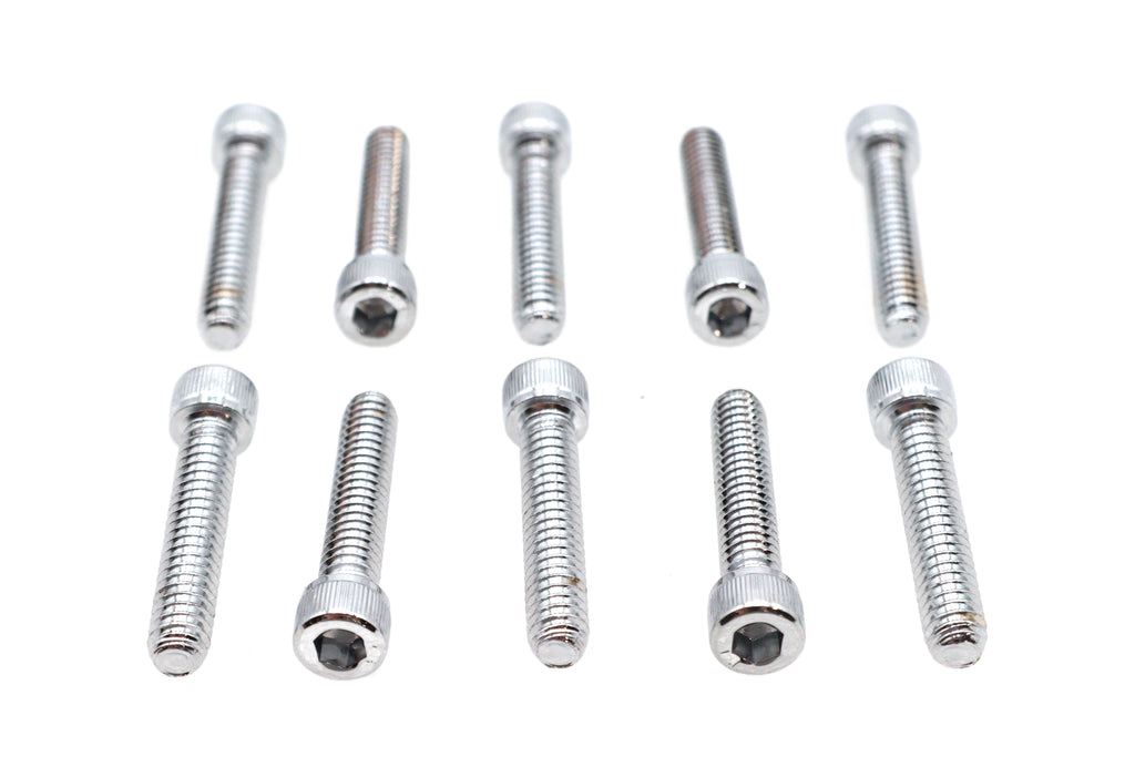 Allen Socket Cap Bolt Knurled Chrome 1/4 inch X 1-1/4 inch