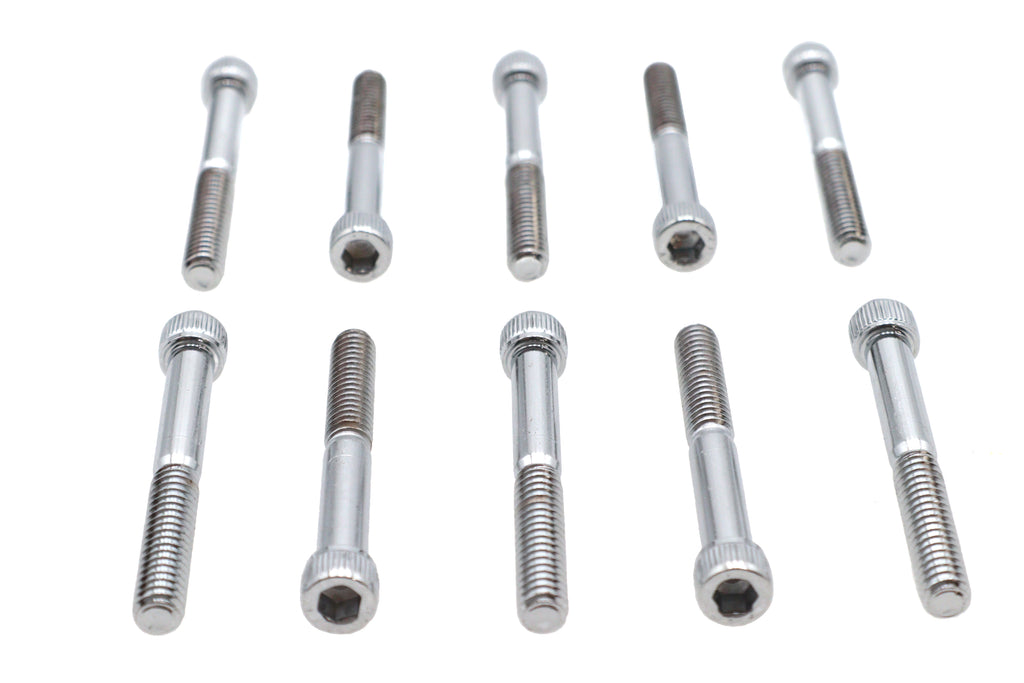 Allen Socket Cap Bolt Knurled Chrome 1/4 inch X 2 inch