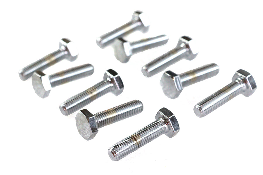 Hex Cap Bolts Chrome 1/4 inch-28 X 1 inch