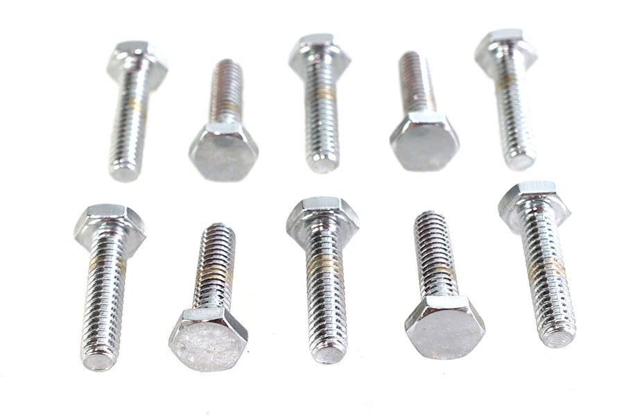 Hex Cap Bolts Chrome  1/4 inch x 1 inch