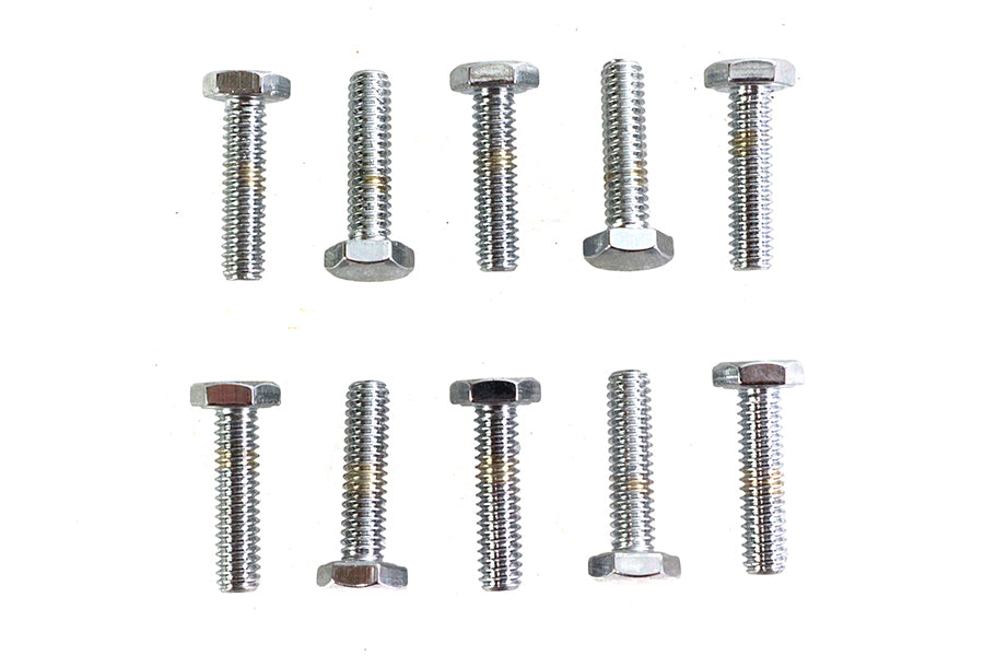 Hex Cap Bolts Chrome  1/4 inch x 1 inch