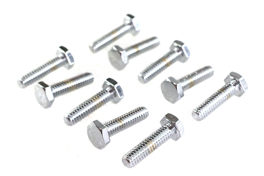 Hex Cap Bolts Chrome  1/4 inch x 1 inch