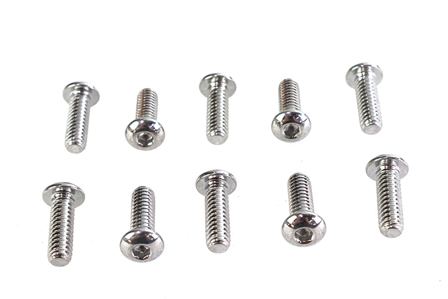 Allen Button Head Screws Chrome 1/4 inch X 3/4 inch