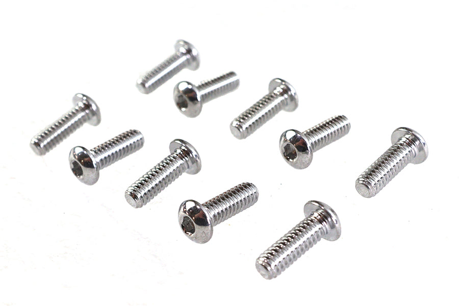 Allen Button Head Screws Chrome 1/4 inch X 3/4 inch