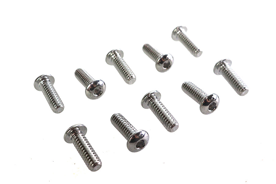 Allen Button Head Screws Chrome 1/4 inch X 3/4 inch