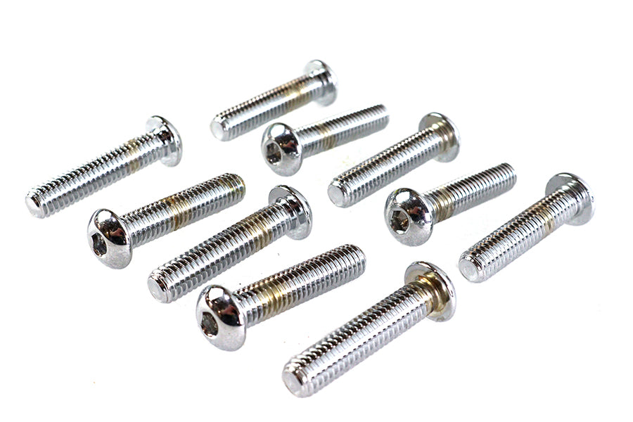 Allen Button Head Screws Chrome 3/8 inch-16 X 1-3/4 inch