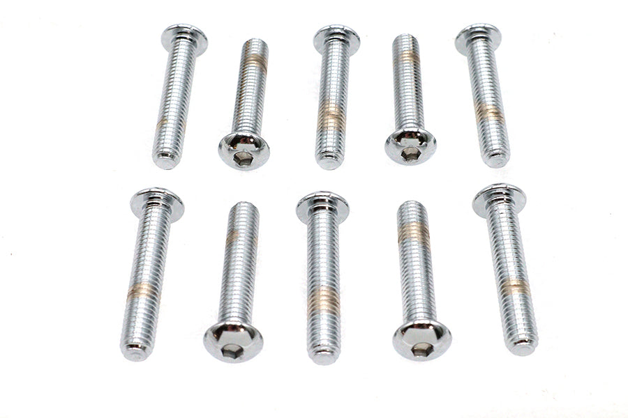 Allen Button Head Screws Chrome 3/8 inch-16 X 2 inch