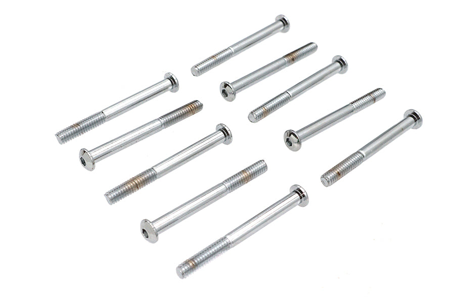 Allen Button Head Screws Chrome 1/4 inch X 2-5/8 inch