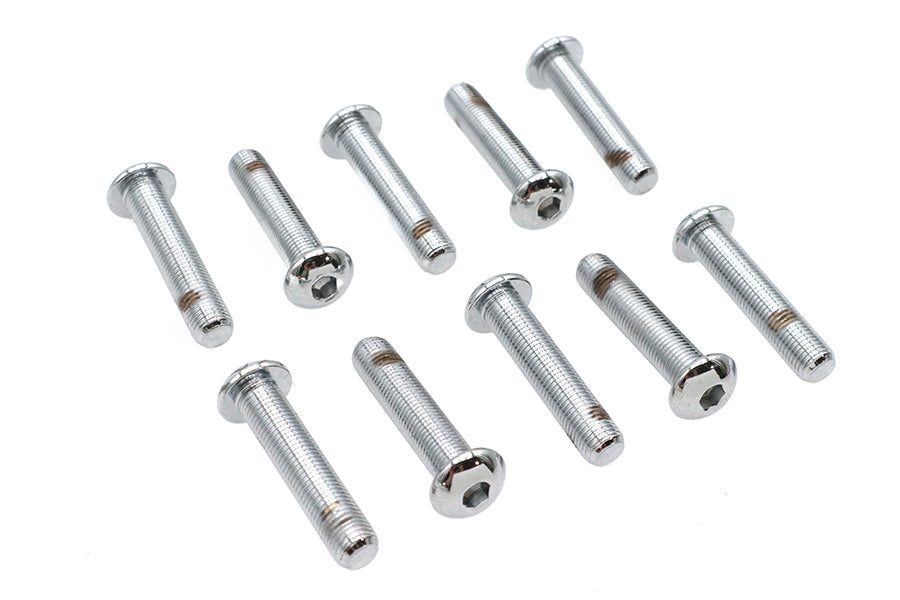 Allen Button Head Screws Chrome 3/8 inch X 1-3/4 inch