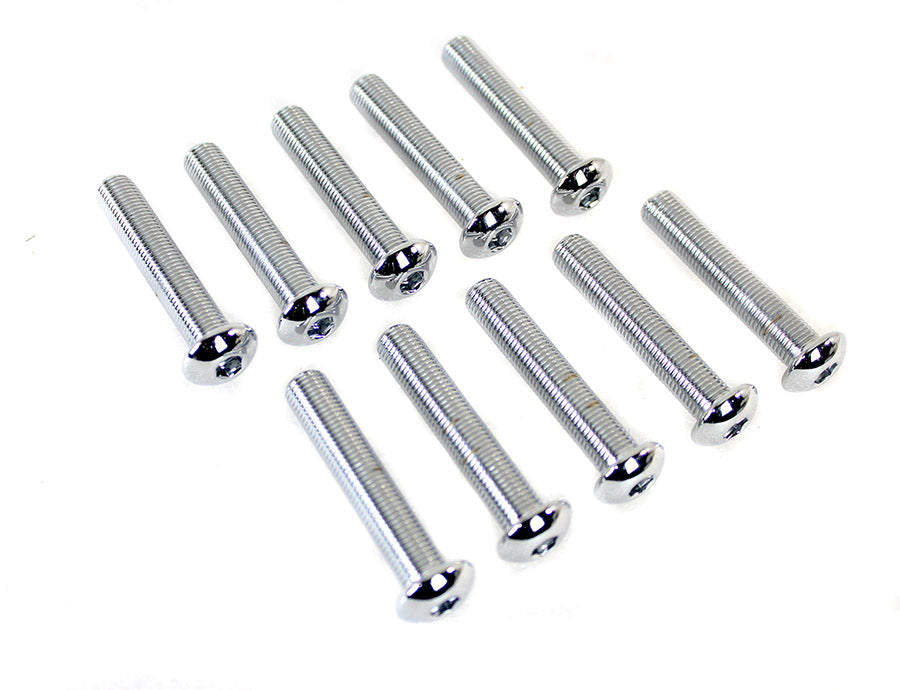 Allen Button Head Screws Chrome 3/8 inch-24 X 2 inch