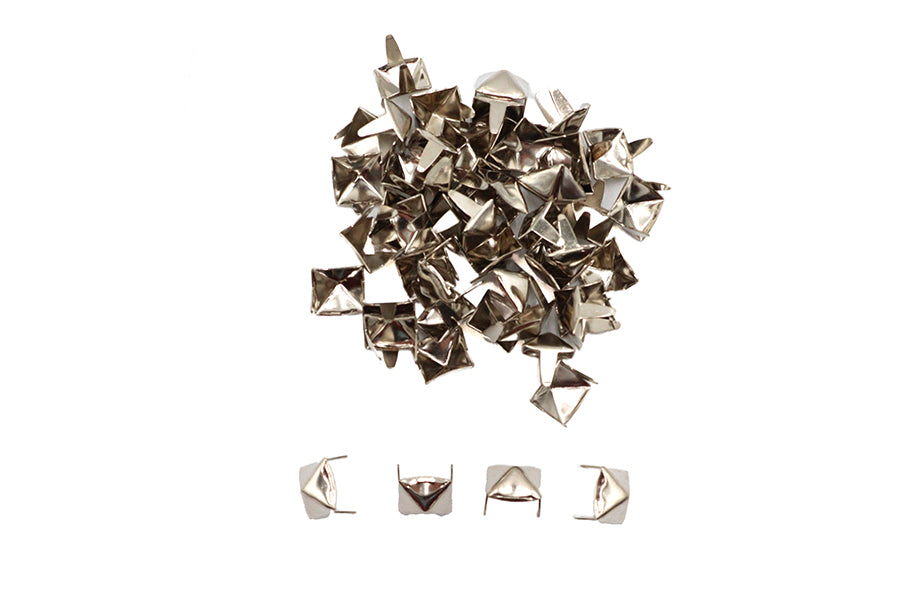 3/8 inch Pyramid Saddlebag Spots Bright Nickel