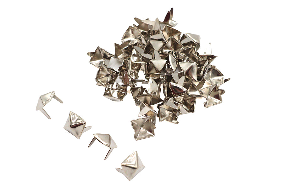 3/8 inch Pyramid Saddlebag Spots Bright Nickel