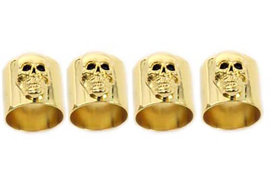 Skull Pushrod Cover Cup Set Gold