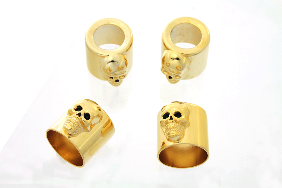 Skull Pushrod Cover Cup Set Gold