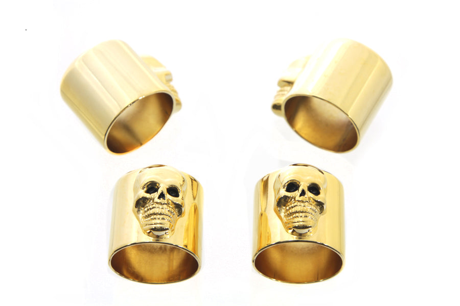 Skull Pushrod Cover Cup Set Gold