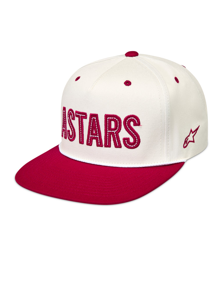 Stadium Snapback Hat Off White/Red