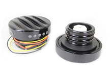 Load image into Gallery viewer, Black LED Ribbed Style Fuel Gauge and Filler Cap Set