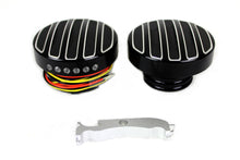 Load image into Gallery viewer, Black LED Cut Ribbed Style Fuel Gauge and Filler Cap Set