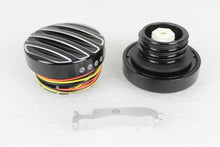 Load image into Gallery viewer, Black LED Cut Ribbed Style Fuel Gauge and Filler Cap Set