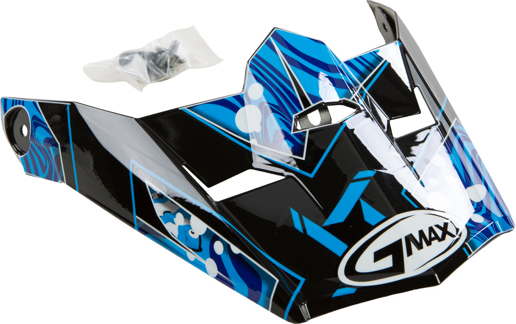 Visor W/Screws Hooper Mx 46y Black/Blue Ys Yl