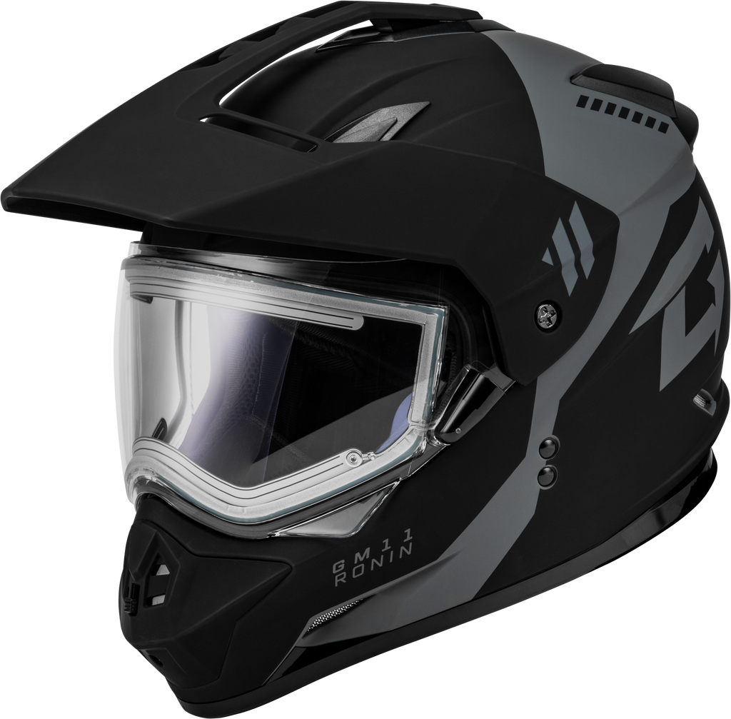 Gm 11s Ronin Snow Helmet W/ Elec Shld Matte Blk/Silver 2x