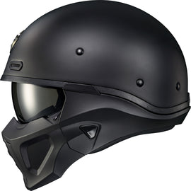 Covert X Open Face Helmet Matte Black Lg