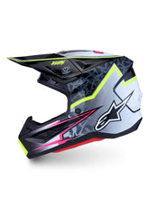 Load image into Gallery viewer, S M7 Blaster Helmet Ece06/Dot Blk/Gry/Wh/Yllw Fluo Glsy Xl