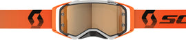 SCOTT Prospect Amp goggles in grey and orange with gold chrome accents, designed for outdoor sports eyewear.