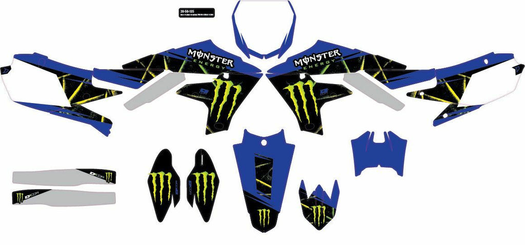 Cmplt Kit Monster Energy Slash White Bg