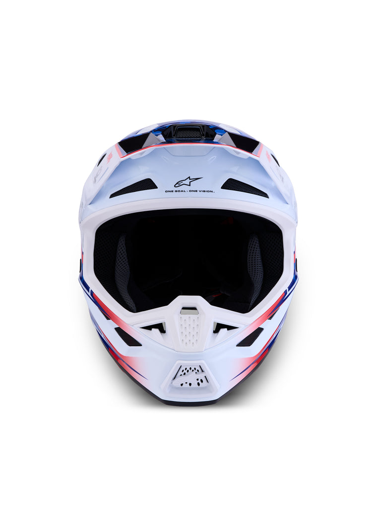S M7 Blaster Helmet Ece06/Dot Wht/Blue/Red Glossy 2x